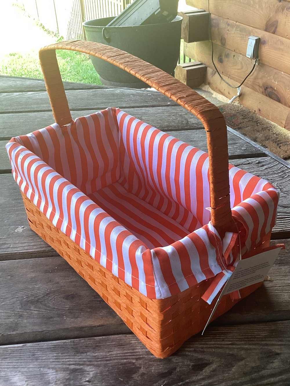 Ashland Sun Kiss Basket in Orange and White Stripes